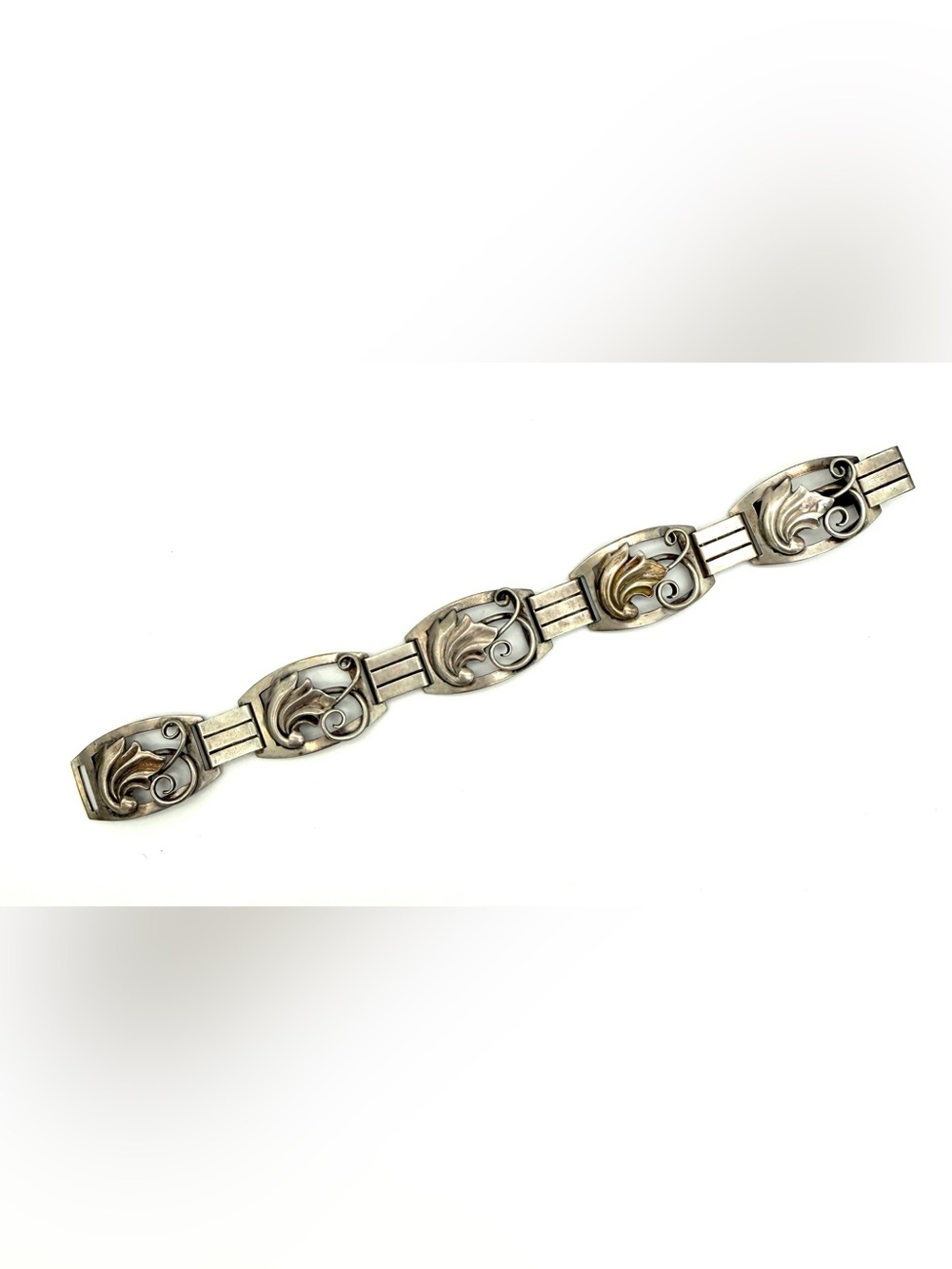 Vintage 1920s–1930s René Rasmussen 830 Silver Skønvirke Art Nouveau Bracelet